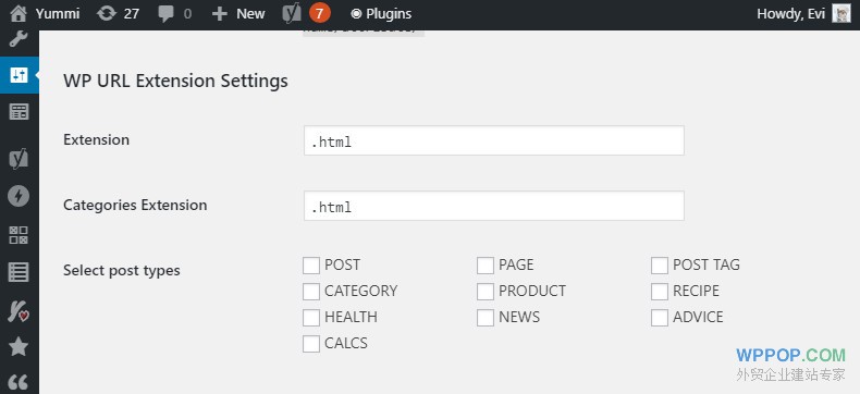 WordPress添加.html后缀插件 - WP URL Extension - 插件资源 - 1