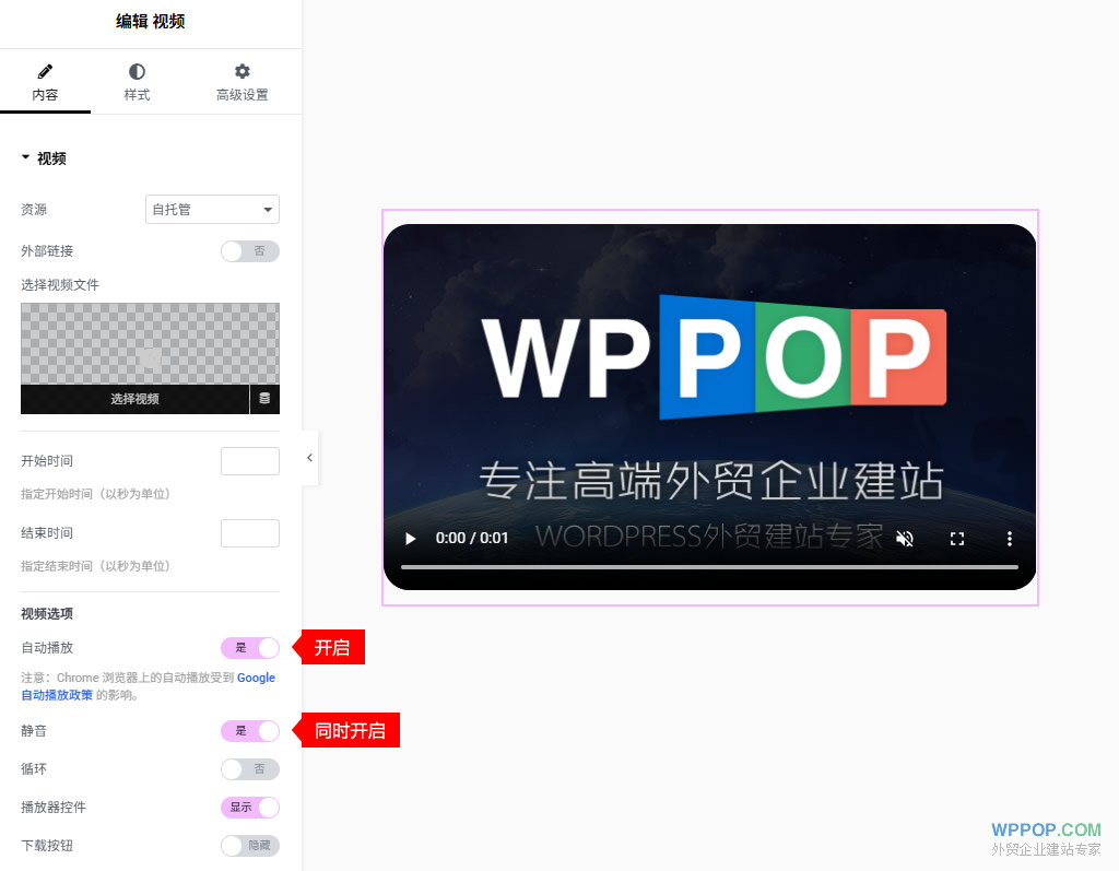 Google Chrome浏览器中视频不自动播放的解决方法 - 官方博客 - 2 Elementor 视频自动播放